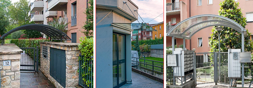 Pensiline e tettoie porta d'ingresso